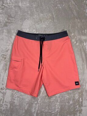 O'Neill Men's Boardshorts Hyperfreak Pink Orange Gray - Size 32